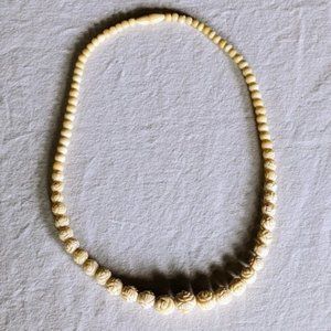 Carved Ivory-look Necklace